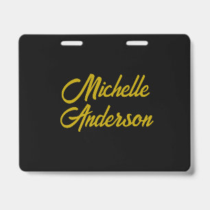 Goldene Farbe Schwarzer Moderner Minimalistischer Ausweis