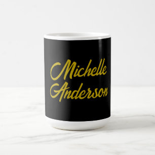 Goldene Farbe Schwarzer Moderner Minimalistischer  Kaffeetasse