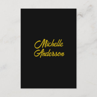 Goldene Farbe Schwarzes Modernes Minimalistisches  Begleitkarte