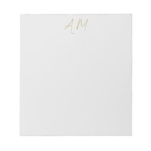 Goldene Farbmonogramm-Initialen Kalligrafie Pro Notizblock