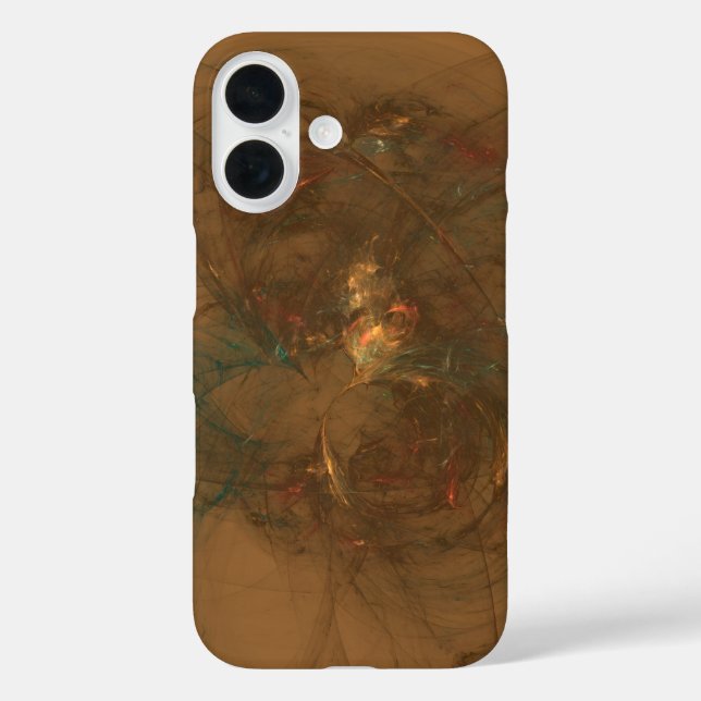 goldene Fasern abstrakte Kunst iPhone 16 Hülle (Rückseite)