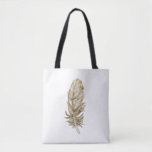 Goldene Feder-Kunst ganz vorbei - drucken Sie Tasche