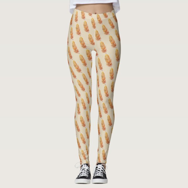 Goldene Feder Kunst, Leggings (Vorderseite)