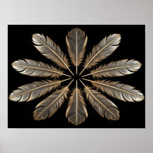 Goldene Federn: Symmetrisches Design der Sternexpl