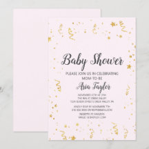 Goldene Feier auf der Pink Calligraphy Baby Dusche