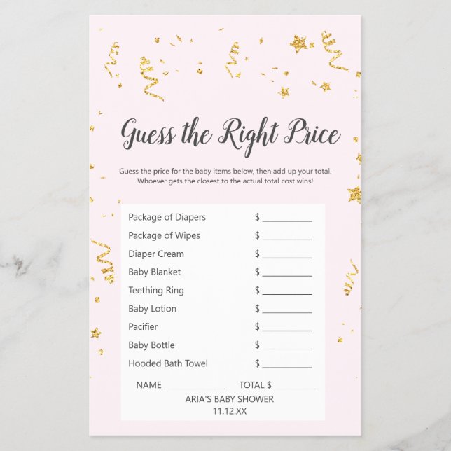 Goldene Feier auf rosa Ratschläge der richtige Pre Flyer (Vorne)