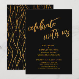 Goldene Feier mit unserer Black Wedding Reception Einladung