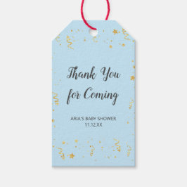 Goldene Feier zum Blue Baby Shower Fevor Geschenkanhänger