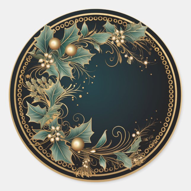 Goldene Feiertage Runder Aufkleber (Vorderseite)