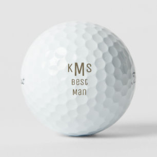 Goldene fettschrift Schriftart Trauzeuge Monogramm Golfball