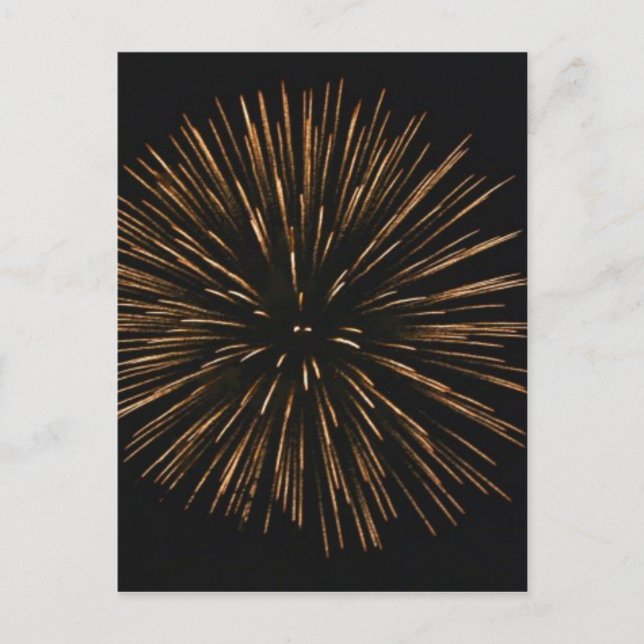 Goldene Feuerwerke Goldene Sternexplosion Postkarte (Vorderseite)