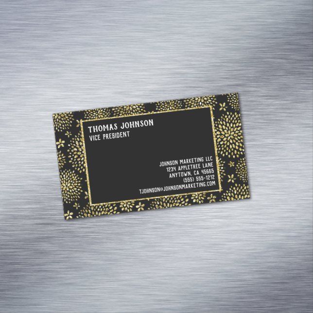 Goldene Feuerwerke Stil Seven Line Custom Magnetische Visitenkarte (Beispiel)