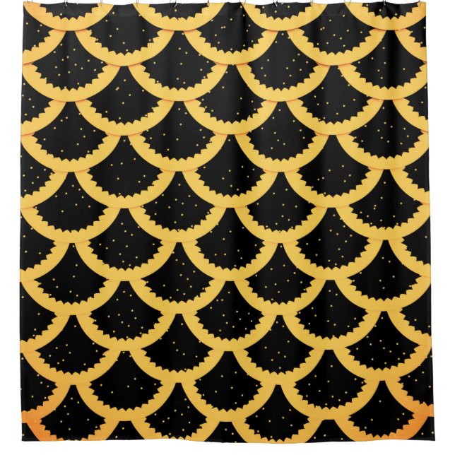 Goldene Fischwaage Duschvorhang (Vorderseite)