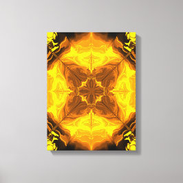 Goldene Flammen-Kaleidoskop-Fraktal-Kunst Leinwanddruck