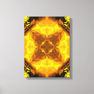 Goldene Flammen-Kaleidoskop-Fraktal-Kunst Leinwanddruck