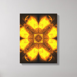 Goldene Flammen-Kaleidoskop-Fraktal-Kunst Leinwanddruck