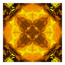 Goldene Flammen-Kaleidoskop-Fraktal-Kunst