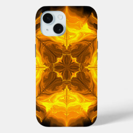 Goldene Flammen-Kaleidoskop-Fraktalkunst Case-Mate iPhone Hülle