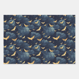 Goldene Fledermäuse Geschenkpapier Set