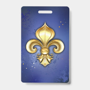 Goldene Fleur de Lis auf Blau Ausweis