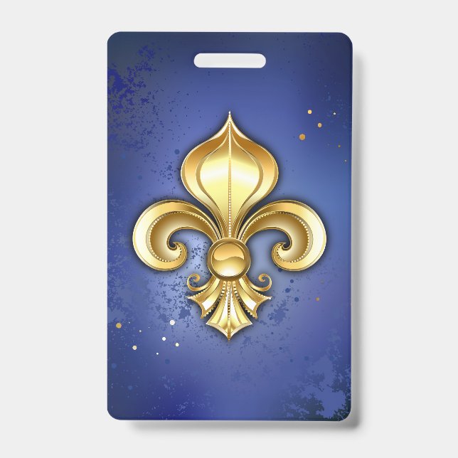 Goldene Fleur de Lis auf Blau Ausweis (Vorderseite)