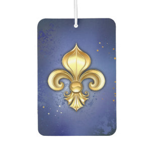 Goldene Fleur de Lis auf Blau Autolufterfrischer