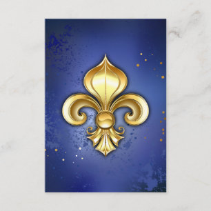 Goldene Fleur de Lis auf Blau Begleitkarte