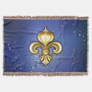 Goldene Fleur de Lis auf Blau Decke
