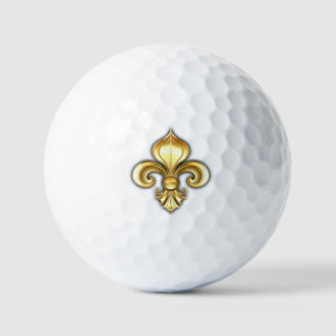 Goldene Fleur de Lis auf Blau Golfball
