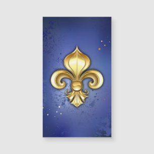 Goldene Fleur de Lis auf Blau Magnetkarte