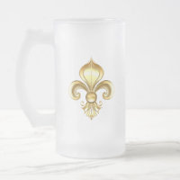 Goldene Fleur de Lis auf Blau