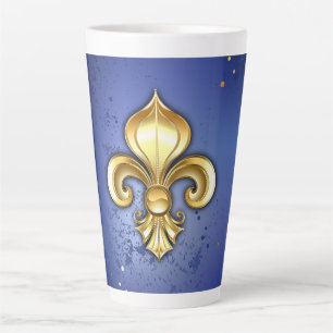 Goldene Fleur de Lis auf Blau Milchtasse