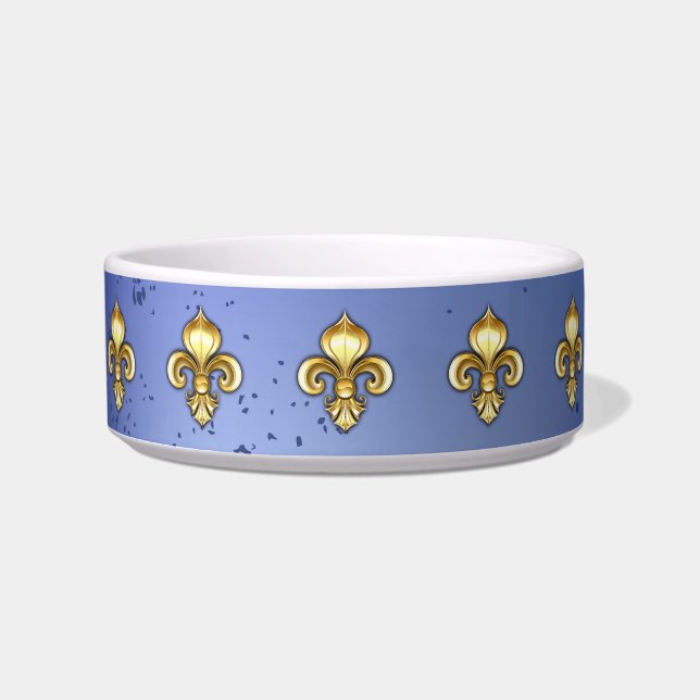 Goldene Fleur de Lis auf Blau Napf (Vorderseite)