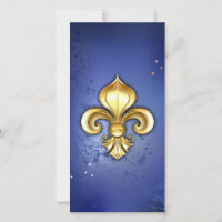 Goldene Fleur de Lis auf Blau