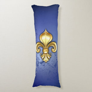 Goldene Fleur de Lis auf Blau Seitenschläferkissen