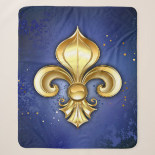 Goldene Fleur de Lis auf Blau Sherpadecke