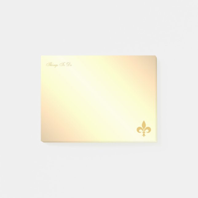 Goldene Fleur de Lis auf goldenem Gradienten Post-it Klebezettel (Vorderseite)