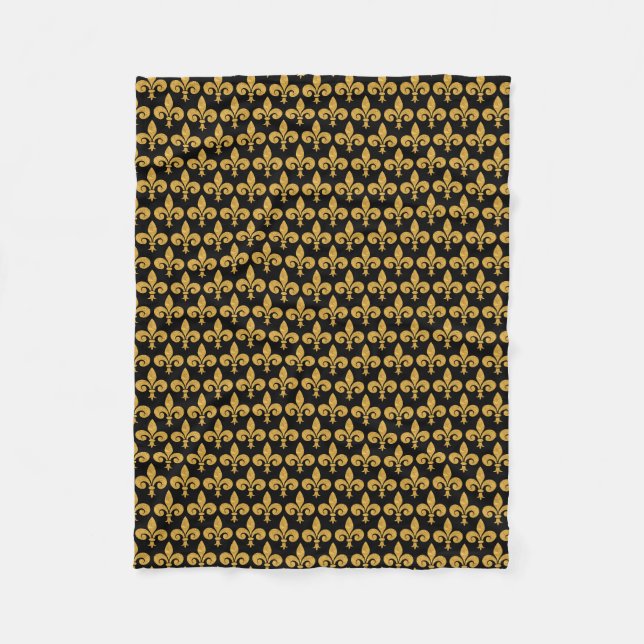 Goldene Fleur de Lis Fleecedecke (Vorderseite)