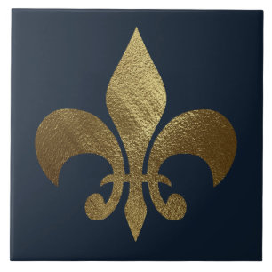 Goldene Fleur de Lis Royal Fliese