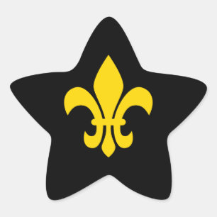 Goldene Fleur de Lis Stern-Aufkleber