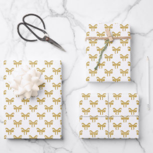 Goldene Flirt-Schleife Mädchen-Abschlussfeier Geschenkpapier Set