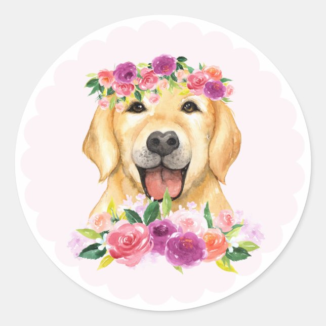 Goldene Flora und Fauna Runder Aufkleber (Vorderseite)