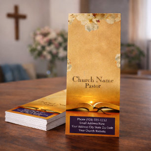 Goldene florale Kirchen-Bibel-Ablagekarte, Ministr Werbekarte