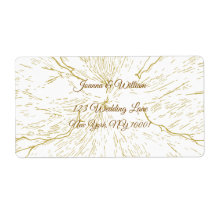 Goldene florale Linienkunst Botanische Hochzeit