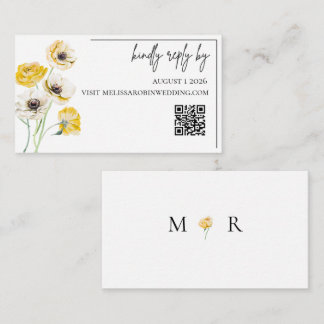 Goldene Florale Minimalistische Hochzeits-RSVP-Bei Begleitkarte