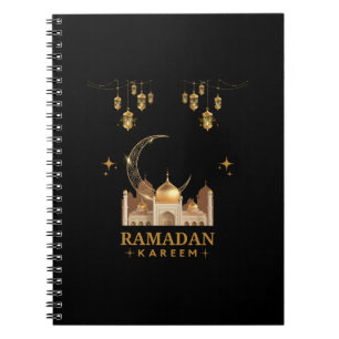 Goldene Florale Ramadan Kareem-Feier Notizblock