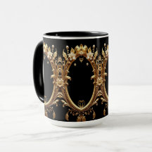Goldene florale verzierte Rahmen-Tasse
