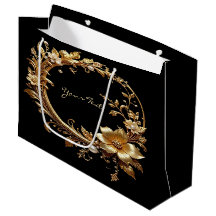 Goldene florale verzierte Rahmengeschenktasche