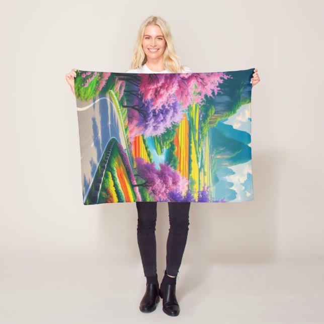 "Goldene Flucht - Naturfantasiewelt Fleece Blanket (Beispiel)