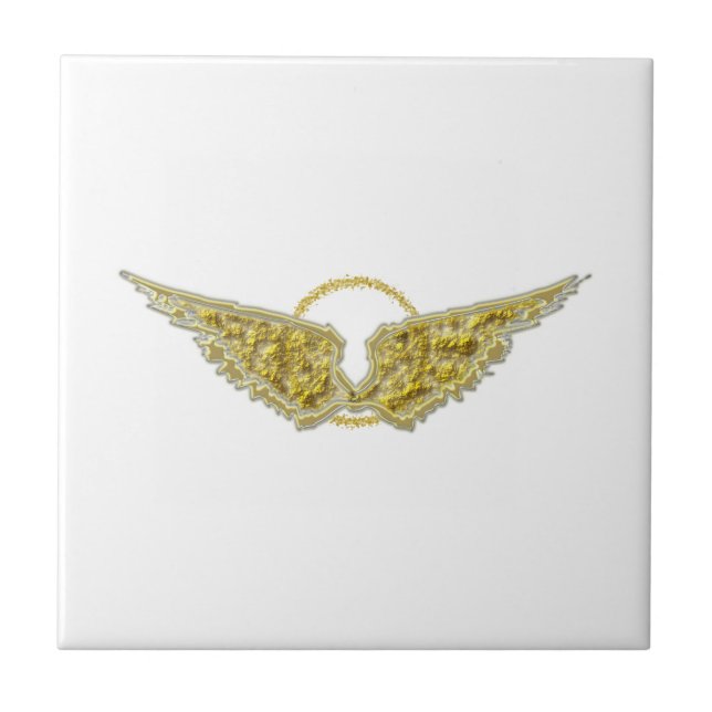 Goldene Flügel mit Halo Fliese (Vorderseite)